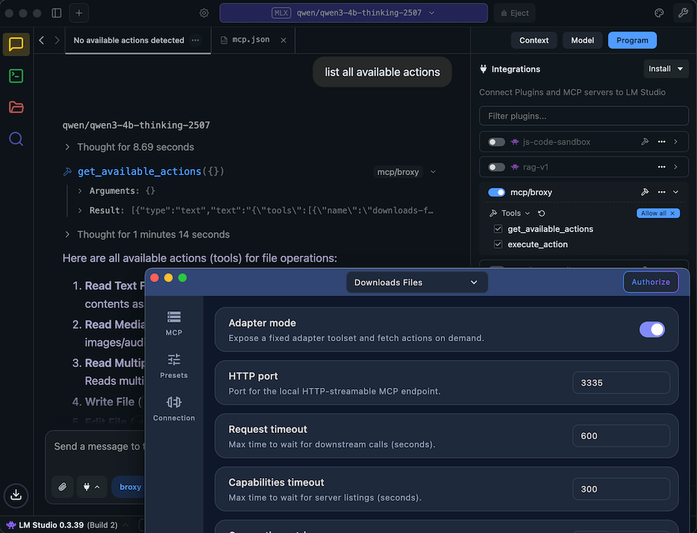Stable MCP surface for preset changes