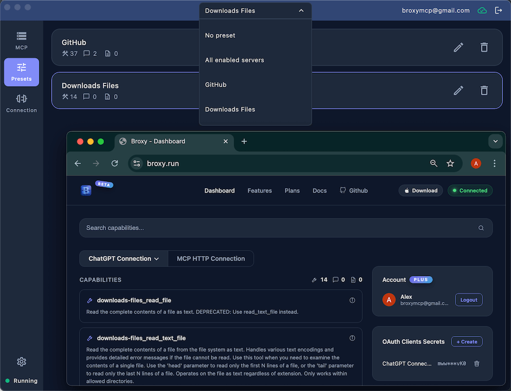 Remote connect over HTTP